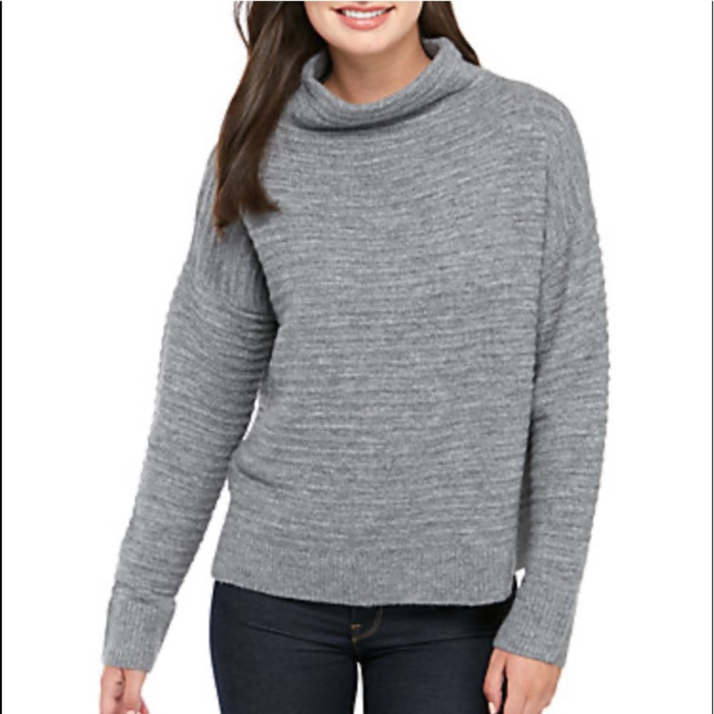 Madison Gray Mockneck Ottoman Sweater Size M L XL